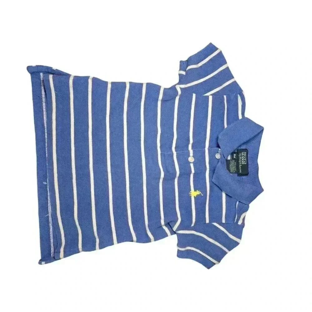 Baby Boy 9 MONTH Ralph Polo Lauren Shirt blue & white Nautical